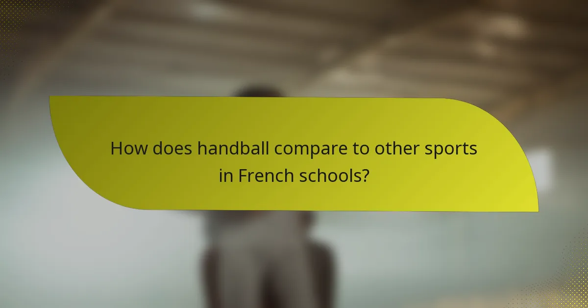 How does handball compare to other sports in French schools?