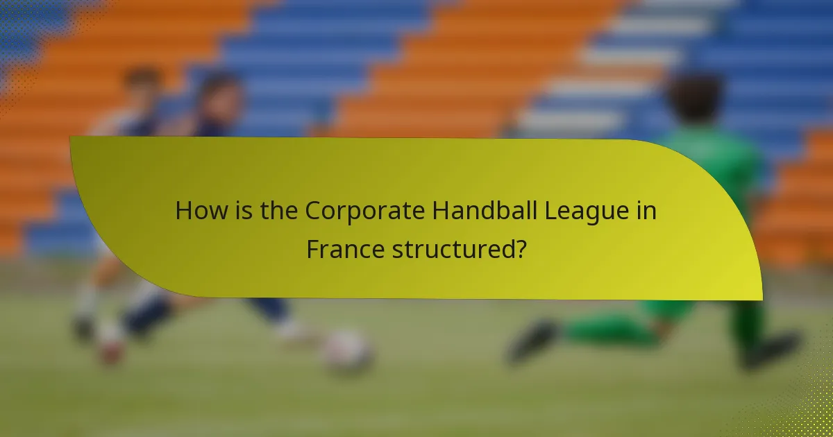How is the Corporate Handball League in France structured?