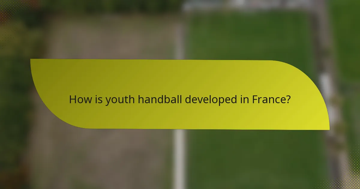 How is youth handball developed in France?