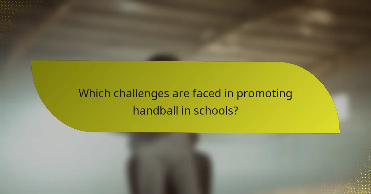 Which challenges are faced in promoting handball in schools?