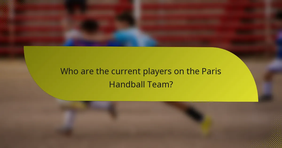 Who are the current players on the Paris Handball Team?
