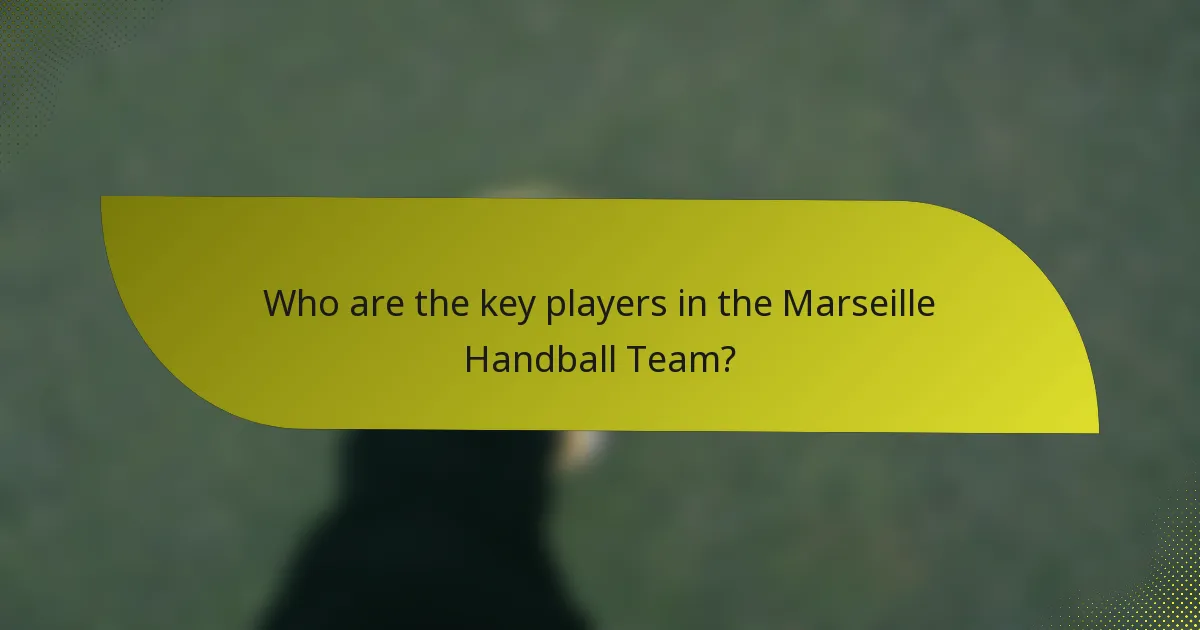 Who are the key players in the Marseille Handball Team?